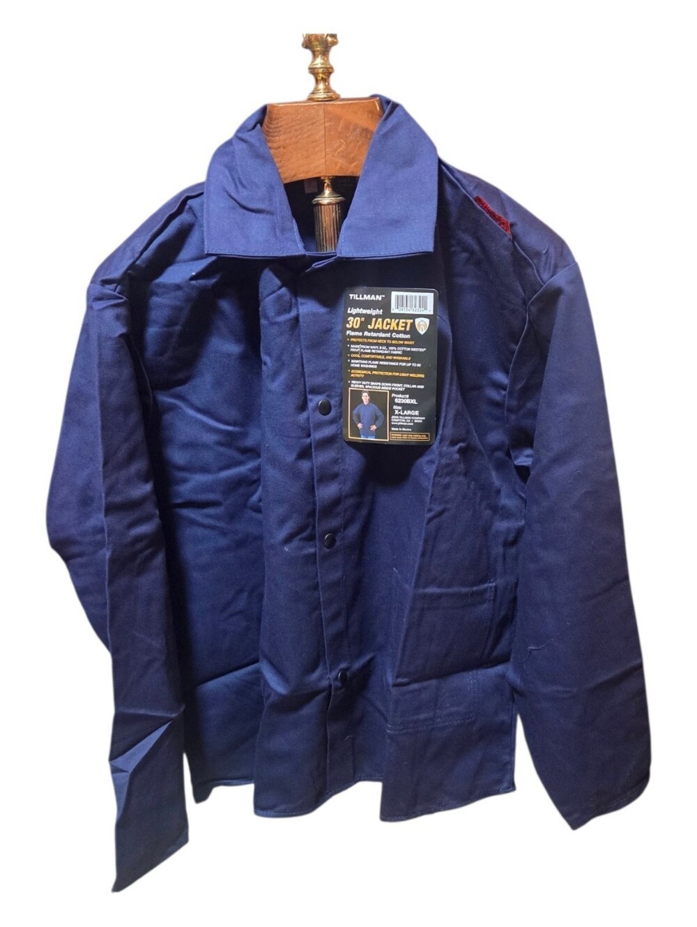 Tillman 6230B Navy Blue FR Cotton Welding Jacket 30" Flame Retardant NWT XL